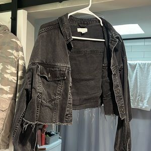 Top Shop Cropped Oversized Jean Jacket
